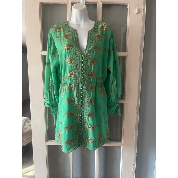 ALICE + OLIVIA Zia Embellished Drop-Shoulder Short Dress - Picture 7 of 13